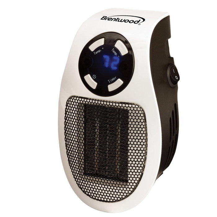 Brentwood PlugIn Wall Outlet Personal Space 350 Watt Electric Infrared Compact Heater & Reviews